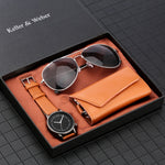 KIT carteira + relógio + Óculos de sol