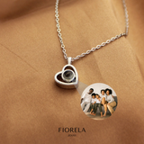 Colar coração momentos personalizado com foto + caixa