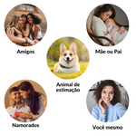 Colar coração momentos personalizado com foto + caixa