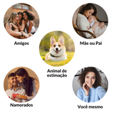 Colar coração momentos personalizado com foto + caixa