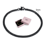 Pulseira cubana de aço inoxidável + caixa