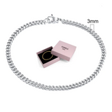 Pulseira cubana de aço inoxidável + caixa