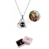 Colar coração momentos personalizado com foto + caixa