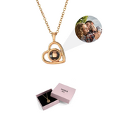 Colar coração momentos personalizado com foto + caixa