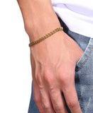 Pulseira cubana de aço inoxidável + caixa