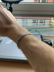 Pulseira cubana de aço inoxidável + caixa