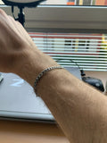 Pulseira cubana de aço inoxidável + caixa