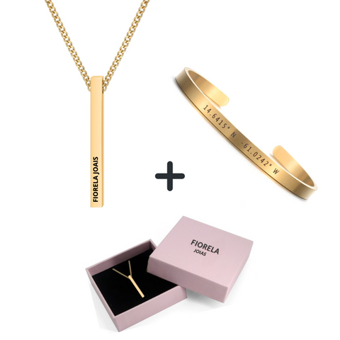 Promoção kit colar e bracelete personalizado