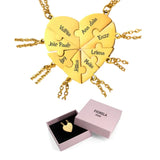 Conjunto de colares coração quebra cabeça personalizado + caixa