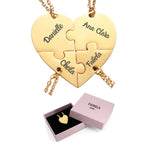 Conjunto de colares coração quebra cabeça personalizado + caixa