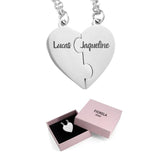 Conjunto de colares coração quebra cabeça personalizado + caixa